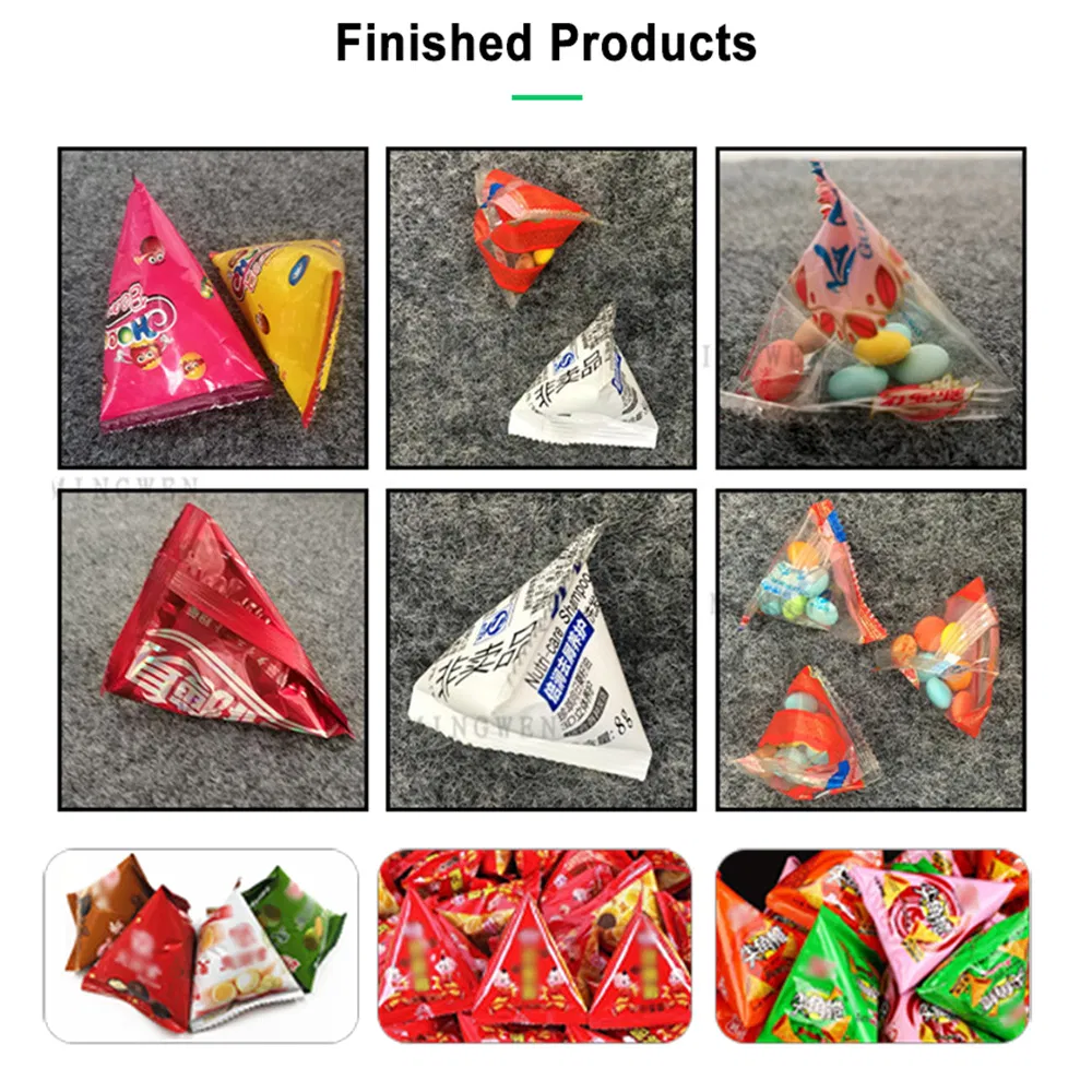 Automatic Filling Filled Granule Hard Jelly Fully Soft Candy Cheese Toffee Machine Jelly Candy Triangle Packing Machine