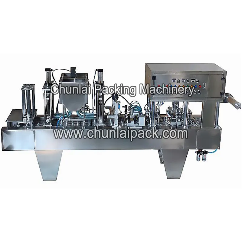 Automatic Line Plastic Roll Film Water Milk Juice Jelly Cup Filling Sealing Machine