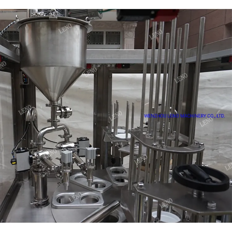 Automatic Rotary Plastic Ice Cream / Jelly / Yogurt / Water Cup Filling and Sealing Machine