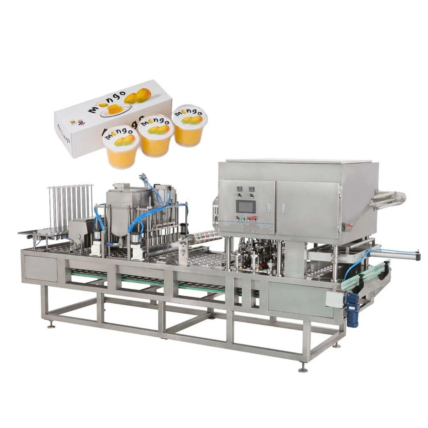 Full Automatic Cup Filling and Sealing Machine for Jelly Yogurt Sauce Milk Water