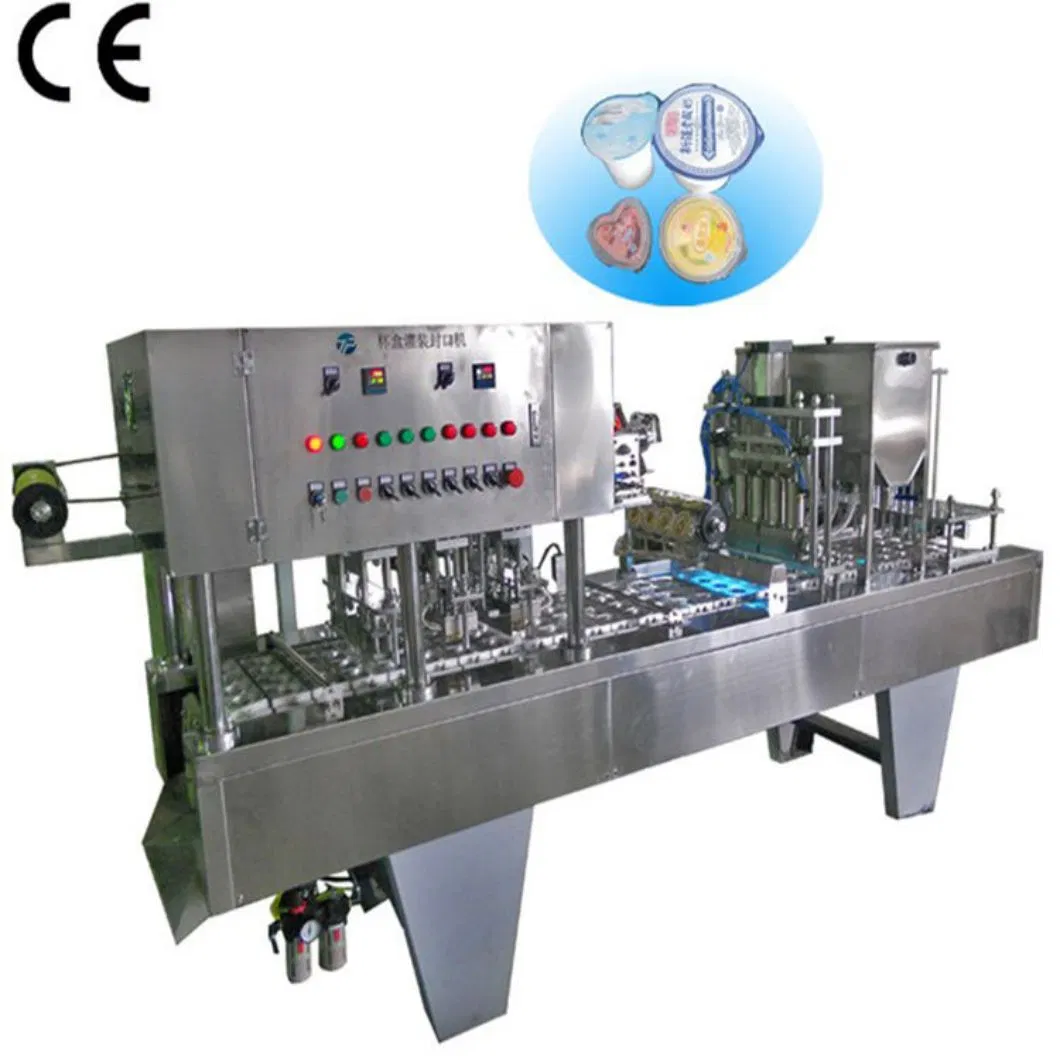 Fully Automatic Jelly Juice Milk Meat Roll Film Cup Filling and Sealing Machine
