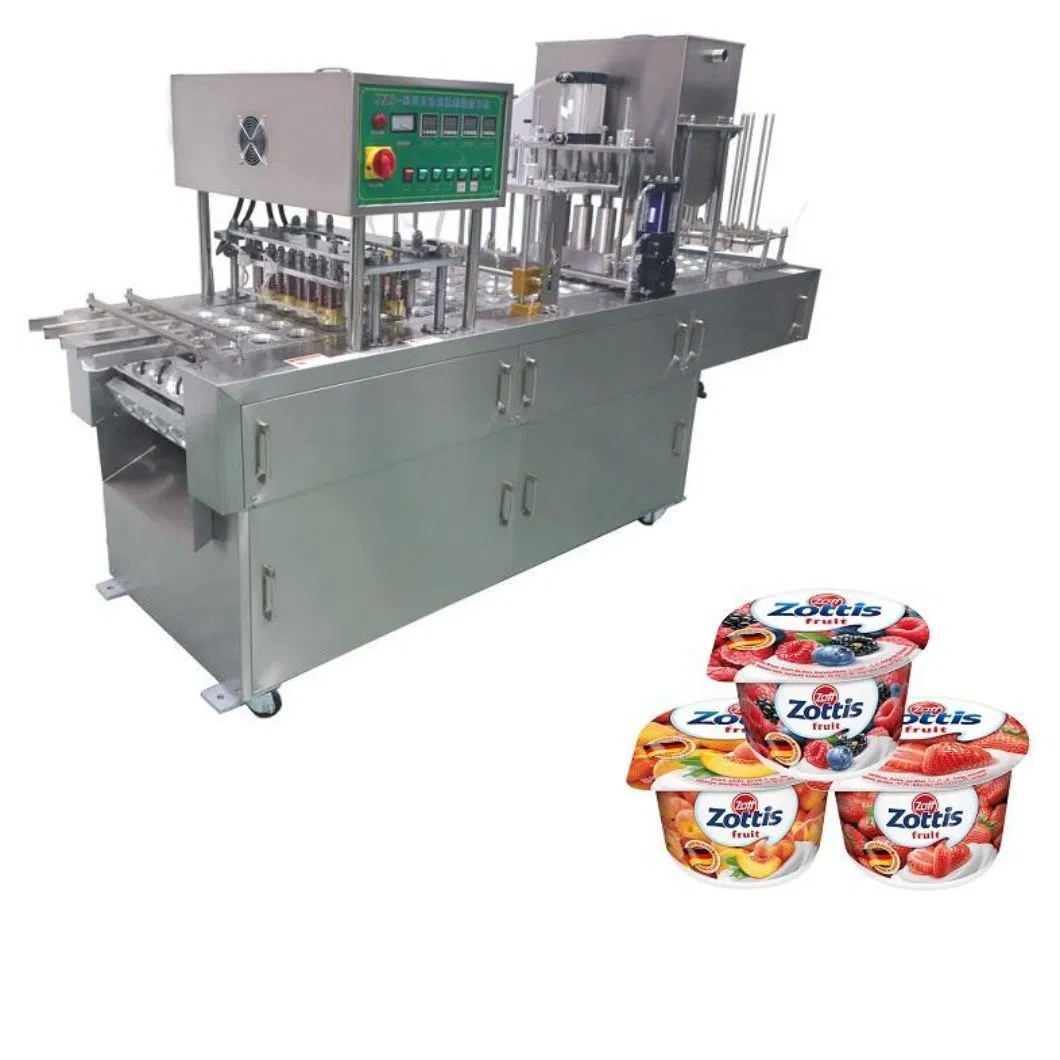 Fully Automatic Jelly Juice Milk Meat Roll Film Cup Filling and Sealing Machine