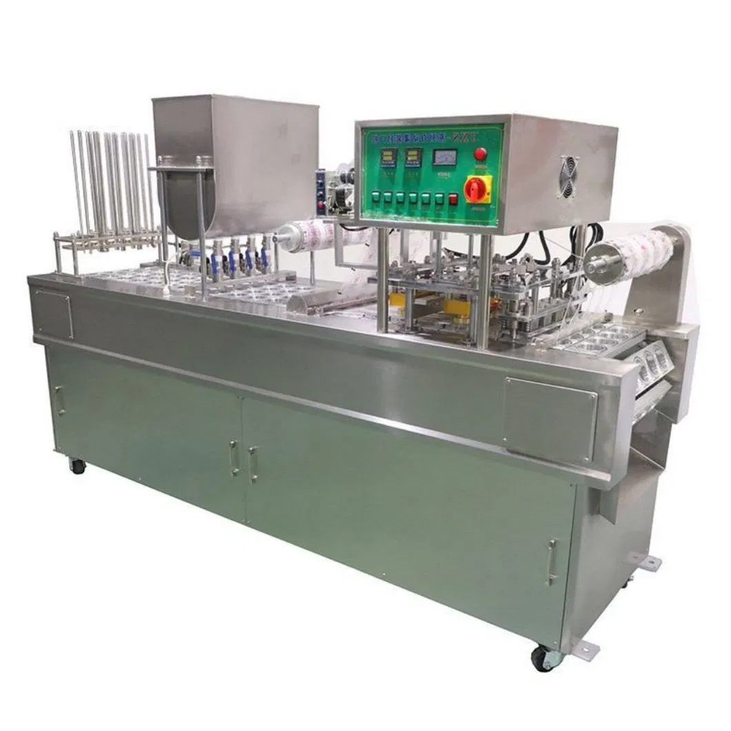 Fully Automatic Jelly Juice Milk Meat Roll Film Cup Filling and Sealing Machine