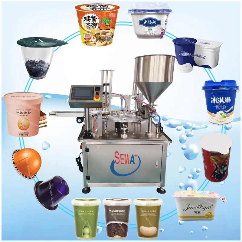 Ice Cream Filling Machinecup Yoghurt Jelly Ice Cream and Porridge Cup Filling Sealing Machine