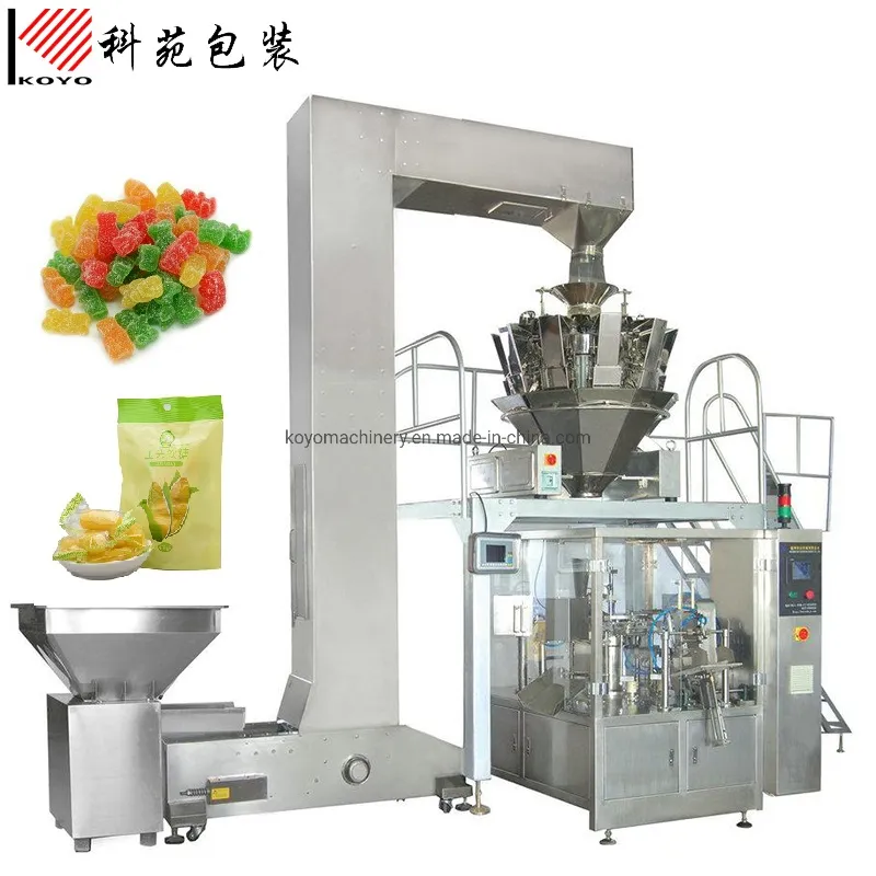 Kyg8-200 Automatic Rotary Packing Machine for Weighing Filling Sealing Jelly Jell in Premade Doypack Bag Stand up Bag Zipper Bag